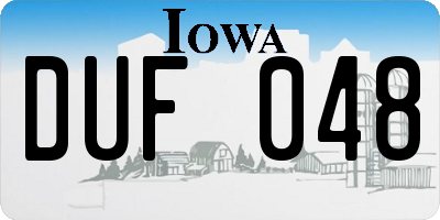 IA license plate DUF048