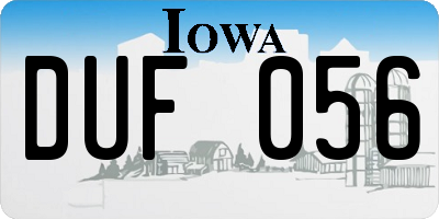 IA license plate DUF056
