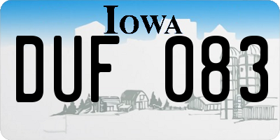 IA license plate DUF083