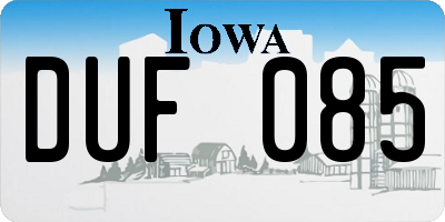 IA license plate DUF085