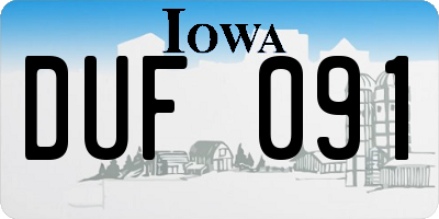 IA license plate DUF091