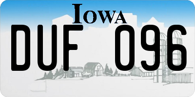 IA license plate DUF096