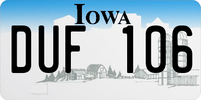 IA license plate DUF106