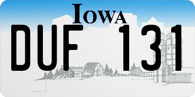 IA license plate DUF131
