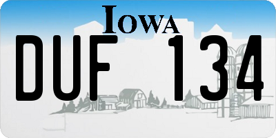 IA license plate DUF134