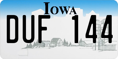 IA license plate DUF144