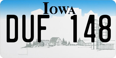 IA license plate DUF148