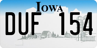 IA license plate DUF154