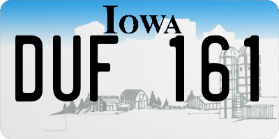 IA license plate DUF161