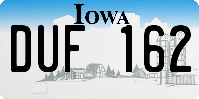 IA license plate DUF162