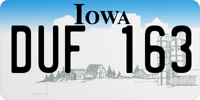 IA license plate DUF163