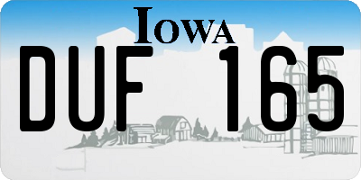 IA license plate DUF165