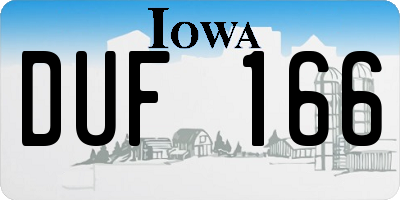 IA license plate DUF166