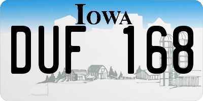 IA license plate DUF168