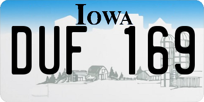 IA license plate DUF169