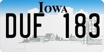 IA license plate DUF183