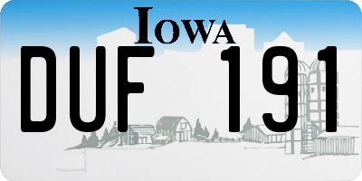 IA license plate DUF191