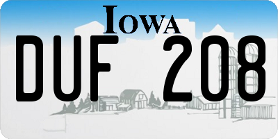 IA license plate DUF208