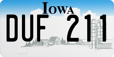IA license plate DUF211