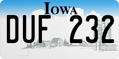 IA license plate DUF232