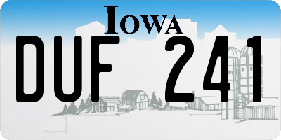IA license plate DUF241