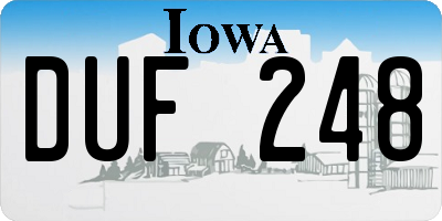 IA license plate DUF248