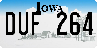 IA license plate DUF264