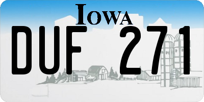 IA license plate DUF271