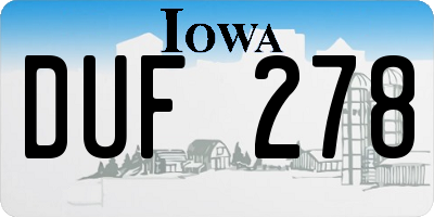 IA license plate DUF278