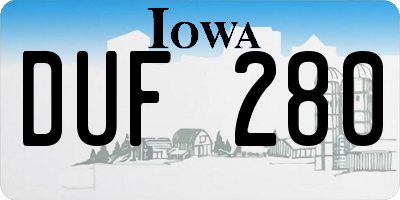 IA license plate DUF280