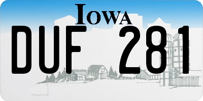 IA license plate DUF281