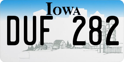 IA license plate DUF282
