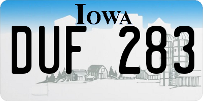 IA license plate DUF283
