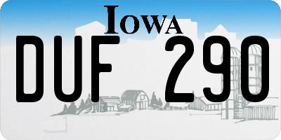 IA license plate DUF290