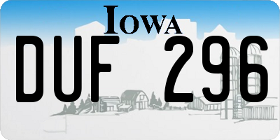 IA license plate DUF296
