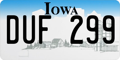 IA license plate DUF299
