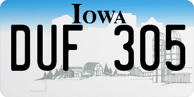 IA license plate DUF305