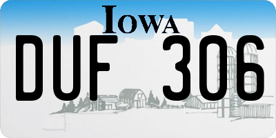 IA license plate DUF306