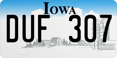 IA license plate DUF307