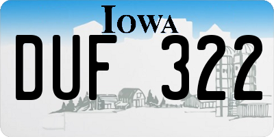 IA license plate DUF322