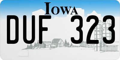 IA license plate DUF323