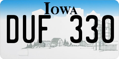IA license plate DUF330