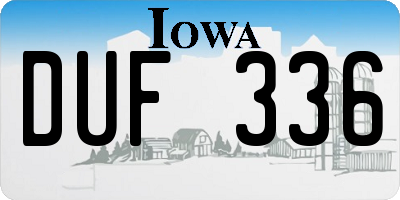 IA license plate DUF336