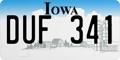 IA license plate DUF341