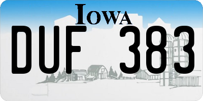 IA license plate DUF383