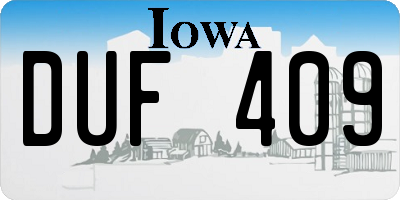IA license plate DUF409