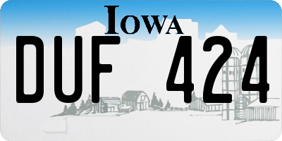IA license plate DUF424
