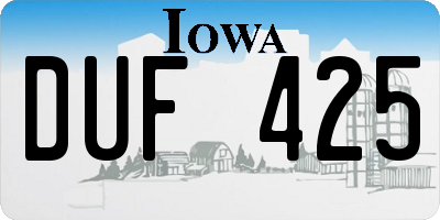 IA license plate DUF425