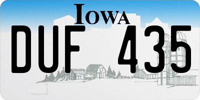 IA license plate DUF435