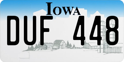 IA license plate DUF448